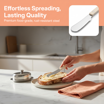 YUKO Smart 2-Pack Stainless Steel Butter Spreader Knife Set