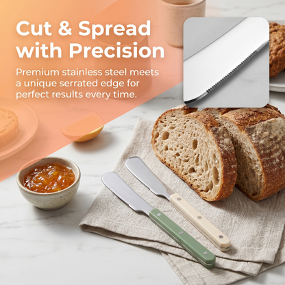 YUKO Smart 2-Pack Stainless Steel Butter Spreader Knife Set