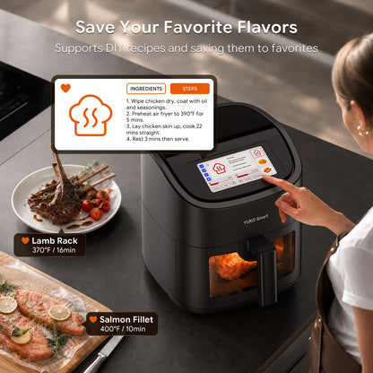 YUKO Smart 6.3QT LCD Touchscreen Air Fryer