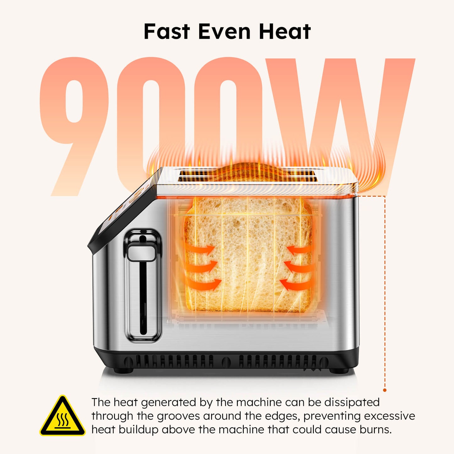 Smart 2 Slice Wide Slot Toaster | Stainless Steel with LCD Touch Screen, Memory Function, 10 Bread Types, 6 Shade Settings, Fast Even Toasting & Removable Crumb Tray, 900W