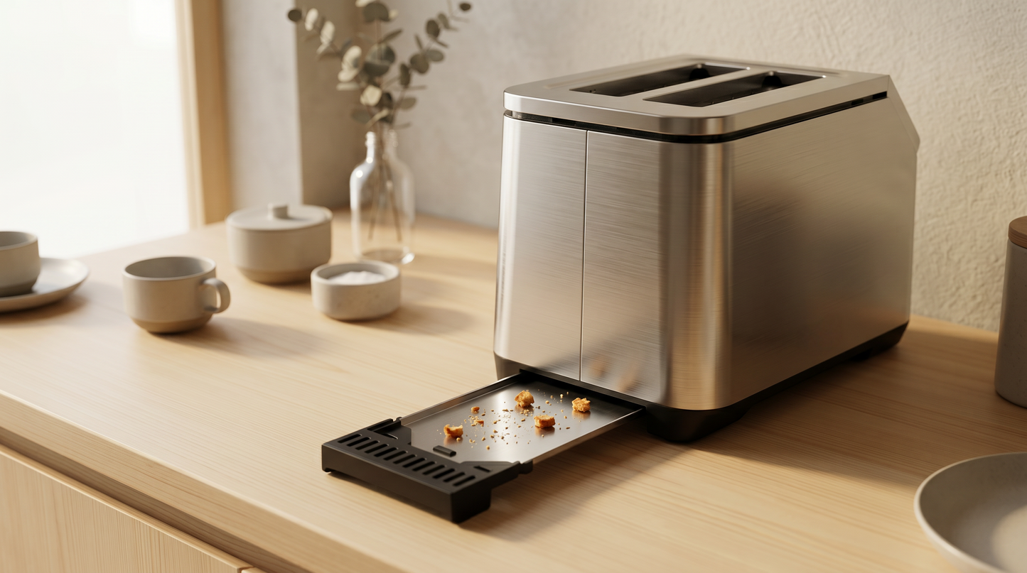 YUKO Smart LED toaster featuring premium stainless steel body and compact kitchen design