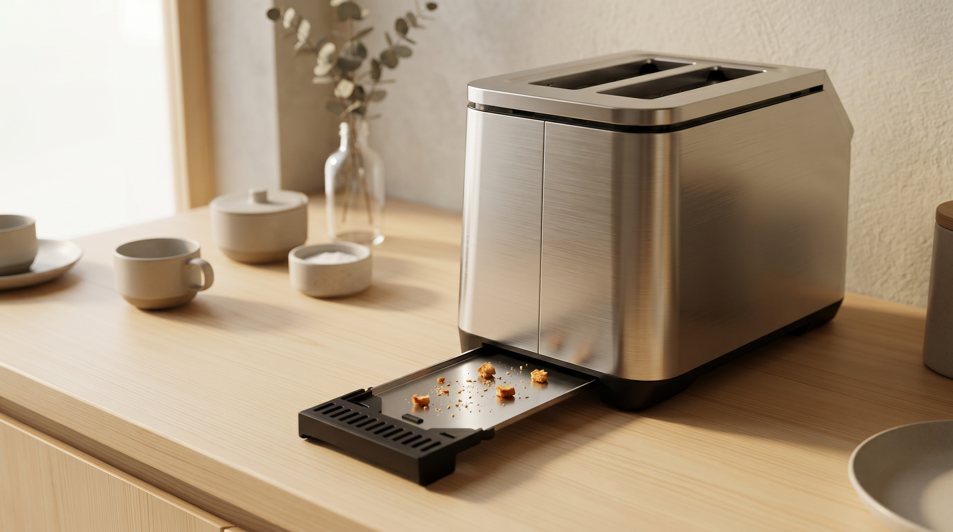 YUKO Smart LED toaster featuring premium stainless steel body and compact kitchen design